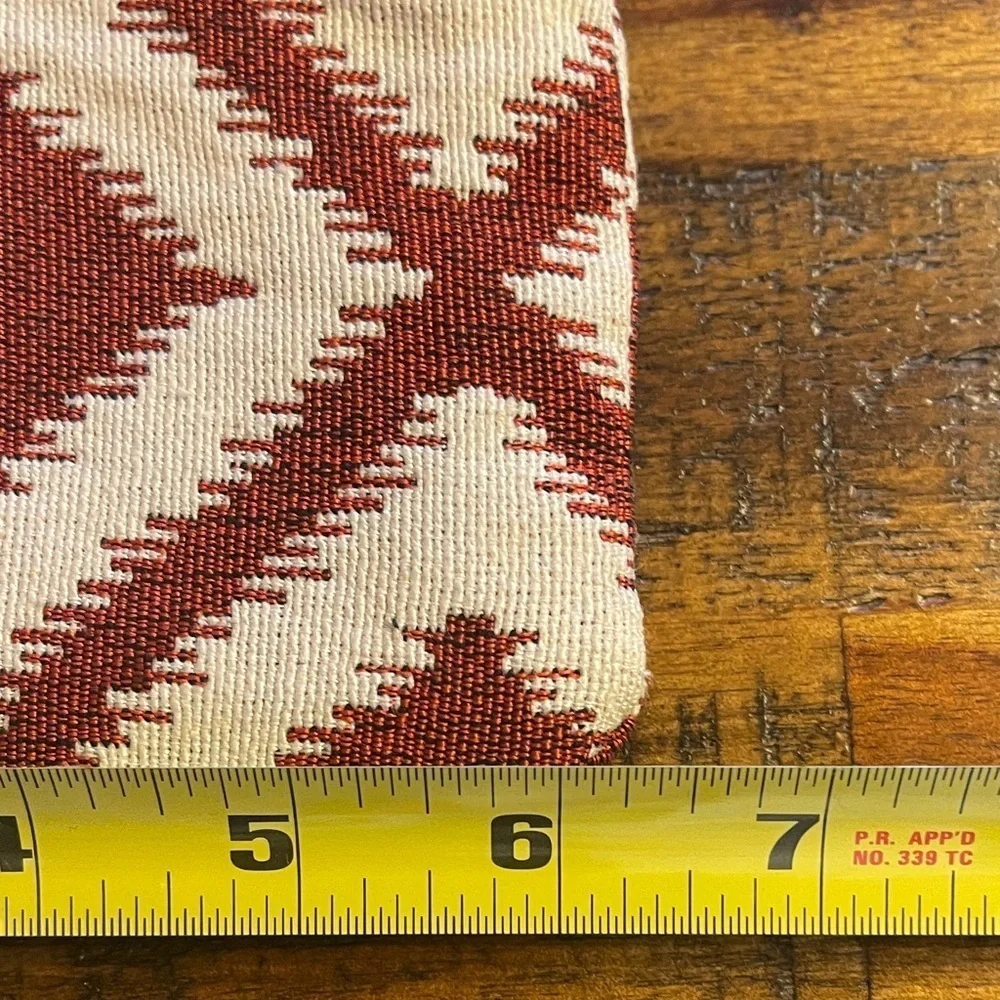 Lucky Brand Geometric Red and Cream Wristlet